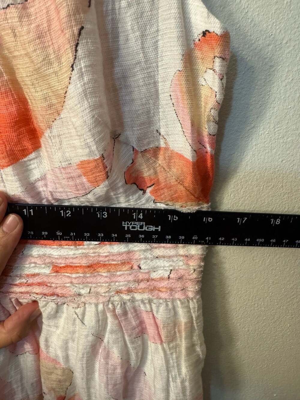 LOFT Pink and Orange Floral Watercolor Linen Blend Sleeveless Dress Size 10 - Picture 5 of 6